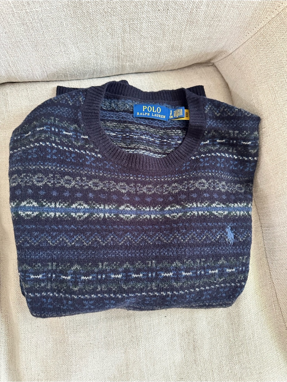 Polo Ralph Lauren Navy Fair Isle Crewneck Sweater